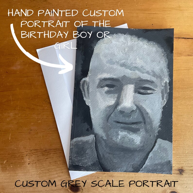Custom Birthday Card, Personalised Birthday Card, Custom Portrait From