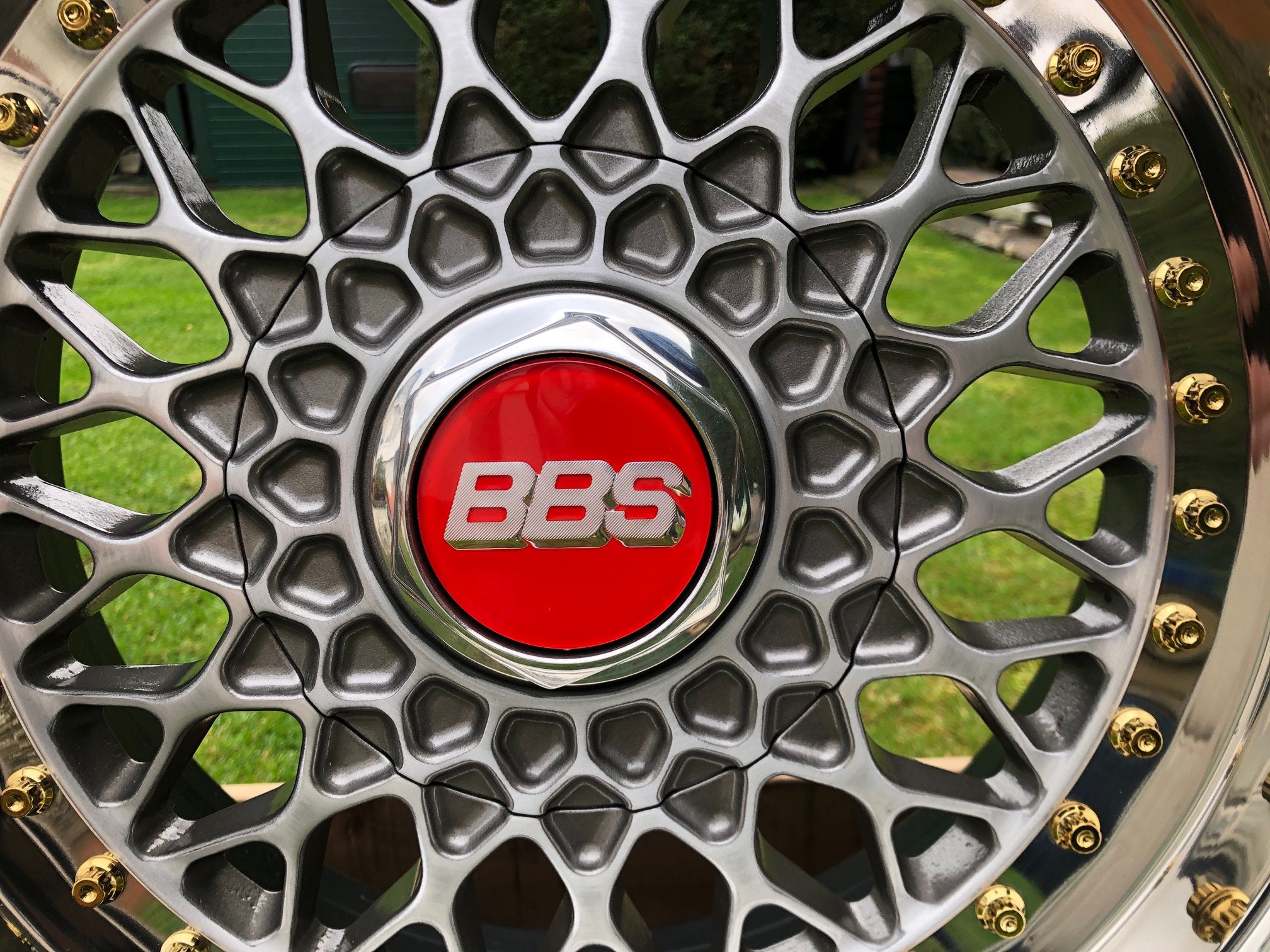 Lenso BSX BBS RS Style Centre Caps Conversion Kit Black / Gold Hex Nut bbs Badge craibas.al.gov.br