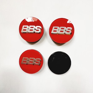 4x Schwarz Rot 70mm Auto Nabendeckel Aufkleber Radkappen Emblem Sticker Für  BBS