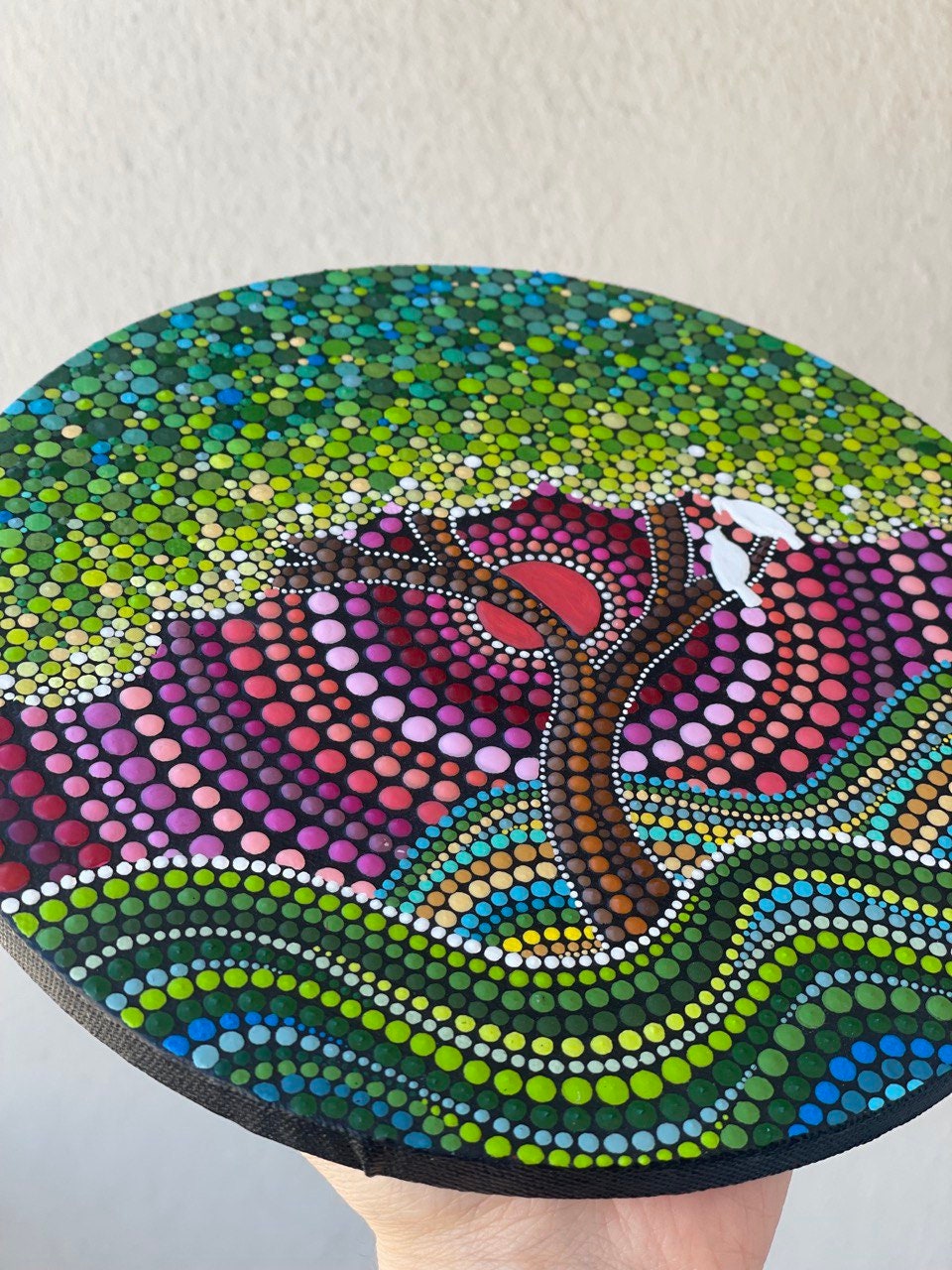 3d Dot Art Mandala on Canvas, Tree of Life Mini Painting, 2020 Cm 
