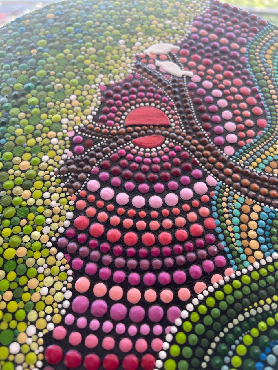 3d Dot Art Mandala on Canvas, Tree of Life Mini Painting, 2020 Cm 