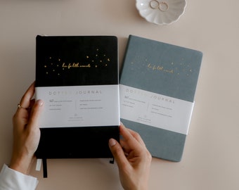 Maan en sterren dagboek opsommingsteken planner/gestippelde dagboek/raster dagboek-A5 ultra dik 160 gsm papier | Cadeaudagboek | Notitieboek met stippen