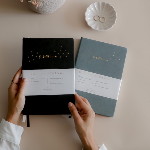 Moon  and Stars Journal Bullet Planner/ Dotted Journal /Grid Journal- A5 Ultra Thick 160gsm Paper | Gift Journal |Dot Grid Notebook
