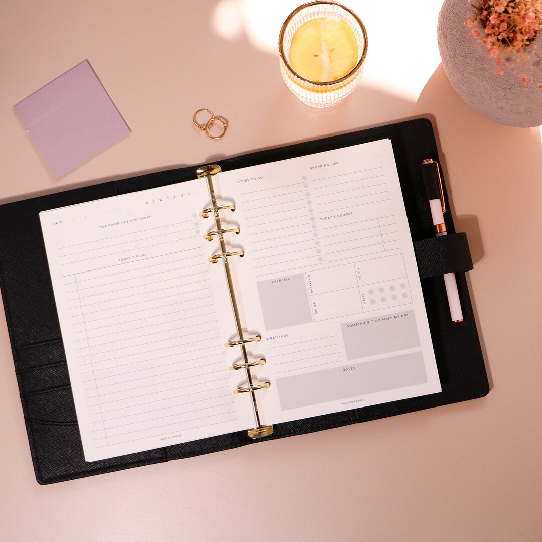 Printed Undated Daily Planner Inserts A5 minimal Stationery Daily ...