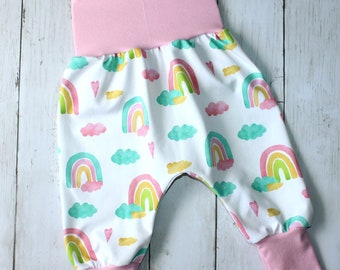 Pumphose Babyhose Hose Kind Junge Mädchen Baby Gr. 50 - 104 Regenbogen rosa