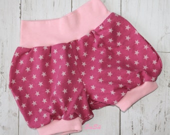 Pantalon à pompe pantalon court bébé pantalon court enfant garçon fille taille bébé. Short 50/56 étoiles baie rose