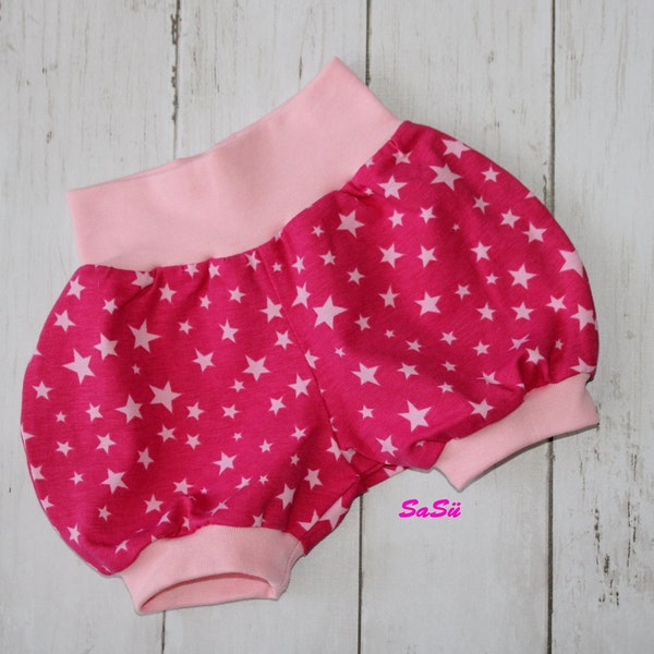 Pantalon à pompe pantalon court bébé pantalon court enfant garçon fille taille bébé. 50/56 short étoiles rose rose