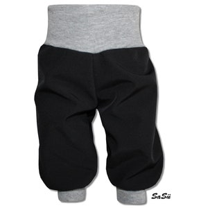Pantalon softshell 62 122 pantalon à enfiler pantalon polaire imperméable fait main uni enfants bloomers pantalon softshell noir image 1