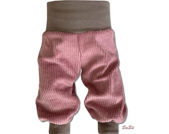 Pantalon à pompe bébé enfant large velours côtelé vieux rose/beige taille. 62 - 122 Cordon Enfant Garçon Fille