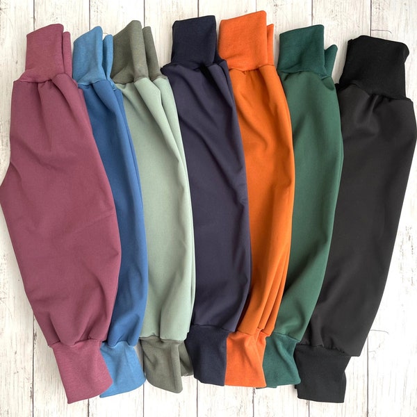 Softshell pants, slip-on pants, fleece * rain-repellent * handmade * plain * children's * bloomers * softshell pants selectable color NEW bestseller