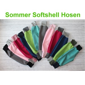 SOMMER Softshell Hose Schlupfhose Regenabweisend Handmade Uni Kinder Pumphose leichte Softshellhose Farbe wählbar NEU Bestseller imagem 1