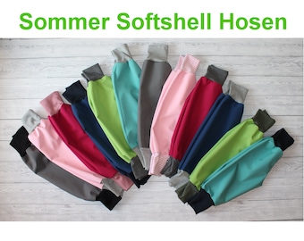 SOMMER Softshell Hose  Schlupfhose * Regenabweisend * Handmade * Uni * Kinder * Pumphose leichte Softshellhose 17 Farben NEU Bestseller