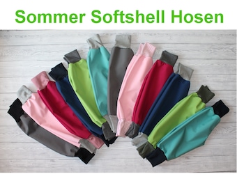 SUMMER softshell pants * Rain-repellent * Handmade * Uni * Children * Bloomers light softshell pants color selectable NEW Bestseller