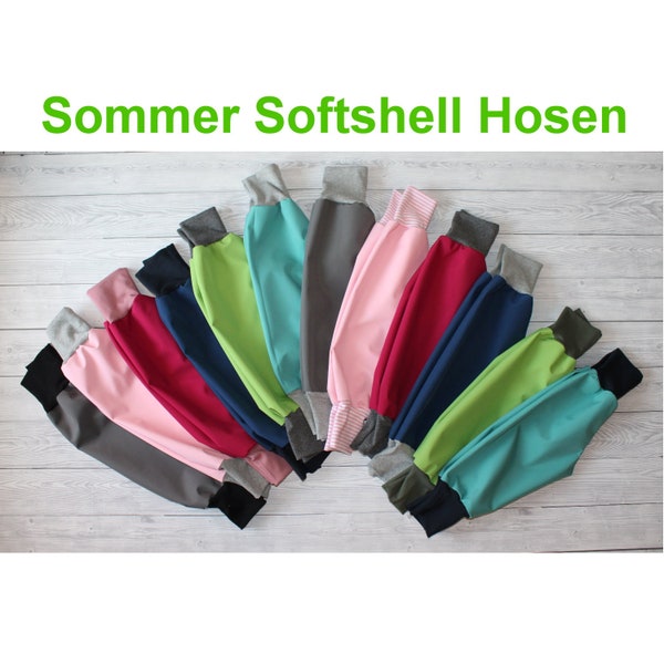 SUMMER softshell pants * Rain-repellent * Handmade * Uni * Children * Bloomers light softshell pants color selectable NEW Bestseller