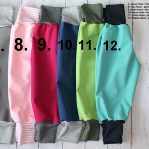 SOMMER Softshell Hose Schlupfhose Regenabweisend Handmade Uni Kinder Pumphose leichte Softshellhose Farbe wählbar NEU Bestseller imagem 5