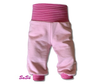 Pumphose Gr. 74 Sweat * Sweatstoff * Schlupfhose * Hose * Rosa * Pink * Streifen * Mächen * Handmade * Uni * Kinder Baby