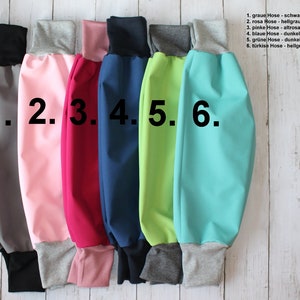 SOMMER Softshell Hose Schlupfhose Regenabweisend Handmade Uni Kinder Pumphose leichte Softshellhose Farbe wählbar NEU Bestseller imagem 3