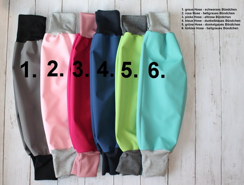 SOMMER Softshell Hose Schlupfhose Regenabweisend Handmade Uni Kinder Pumphose leichte Softshellhose Farbe wählbar NEU Bestseller imagem 3