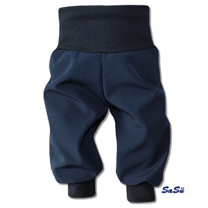 Pantalon softshell 62 122 pantalon à enfiler pantalon polaire imperméable fait main uni enfants bloomers pantalon softshell noir image 5