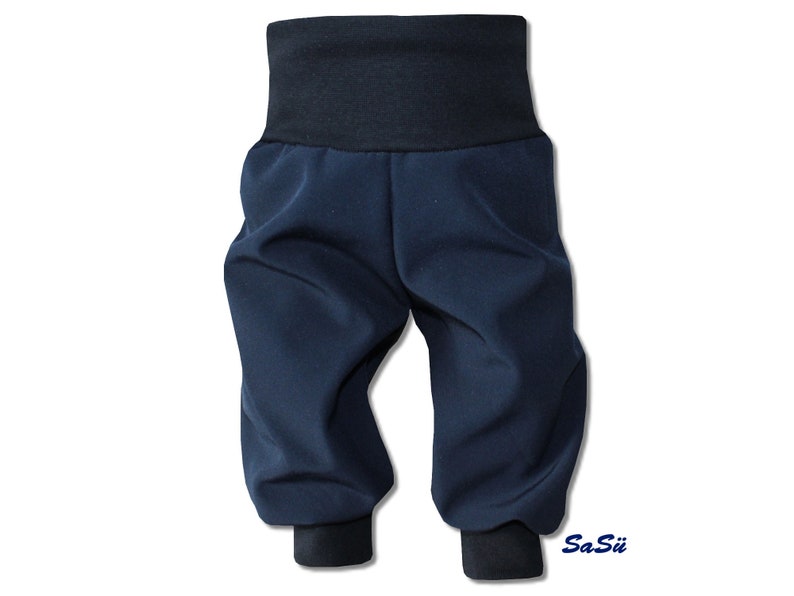 Pantalon softshell 62 122 pantalon à enfiler pantalon polaire imperméable fait main uni enfants bloomers pantalon softshell noir image 5