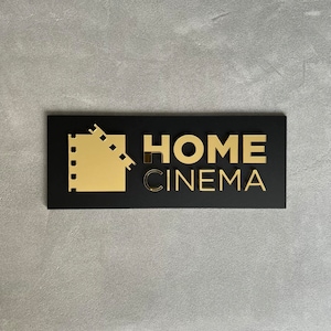 HOME CINEMA | Home Theatre Signs | Signage | Cinema Decor | laser | router | Gold mirror | 3d |