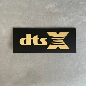 DTS X | Home Theatre Signs | Signage | Cinema Decor | laser | router | Gold mirror | 3d |