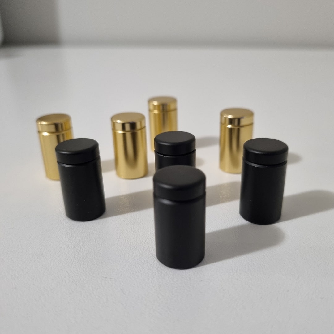 Standoff Mounts Black & Gold Aluminium Sign Mounts Multi Mounts Acrylic