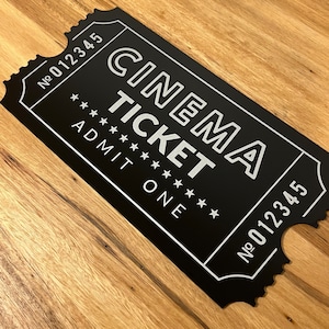 Cinema Ticket | Movie Night | Home Theatre Signs | Signage | Cinema Decor | Popcorn |  Film Camera