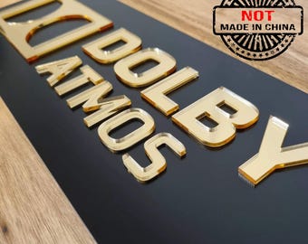 Dolby Atmos NOT A CHINESE COPY!!! Home Theatre Signs | Signage | Cinema Decor | laser | router | Gold mirror | 3d |