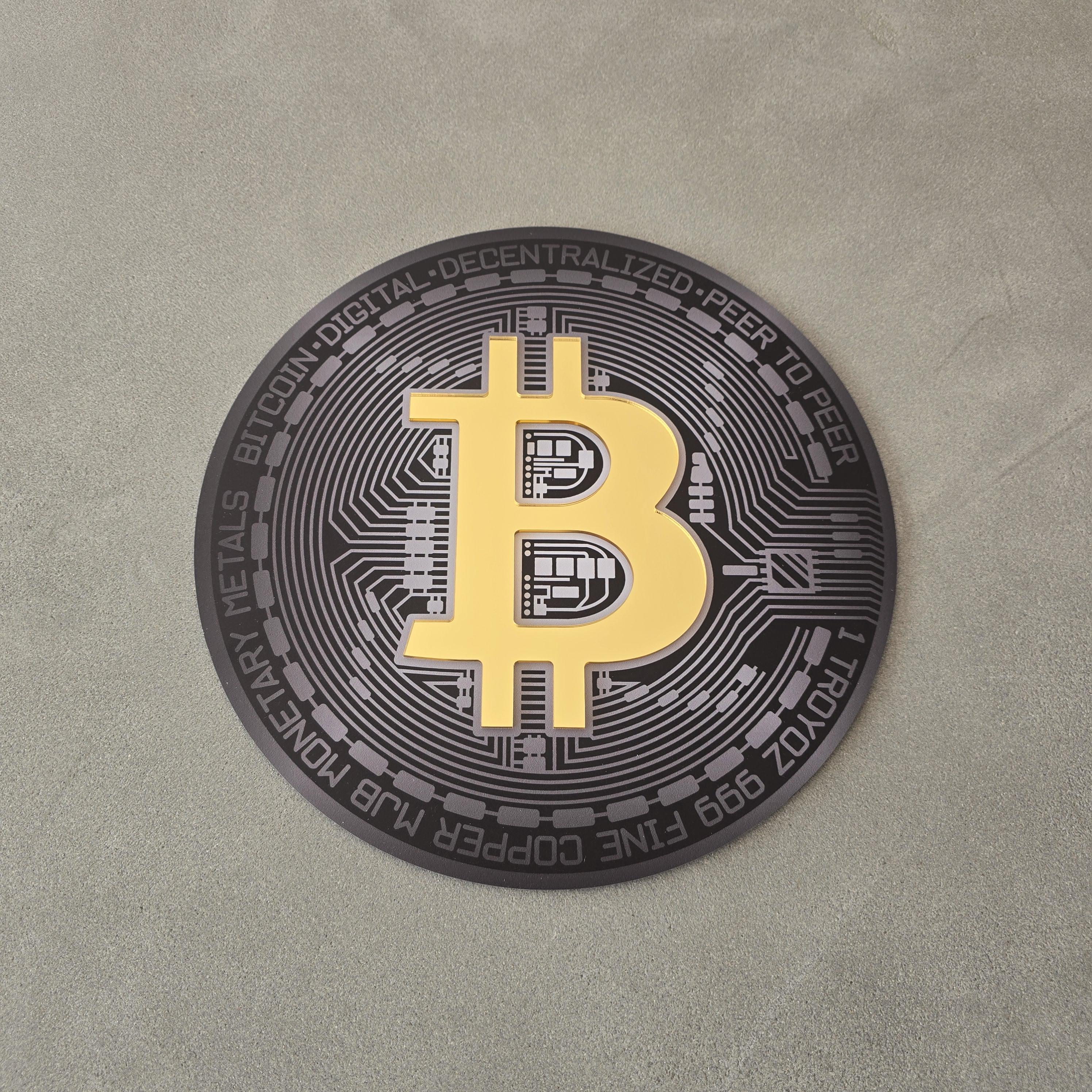 ビットコイン コイン メタル  ウォールデコ、暗号通貨、財務、新しいオフィスギフト、ウォールアート、オフィスデザイン、暗号通貨、食事、睡眠、取引、トレーディング