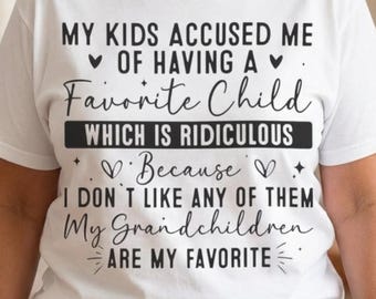 Zabawna koszulka dla mamy | Wnuki to moja ulubiona koszulka, zabawny prezent dla babci