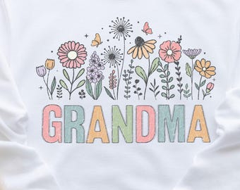 Bluza z okrągłym dekoltem w kwiaty dla babci | Prezent na Dzień Matki dla babci