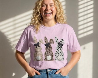 Koszulka z imitacją szydełkowego zajączka wielkanocnego