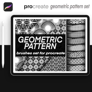 Geometric Pattern Procreate Stamps: Tattoo Design Brushes (Digital Download)
