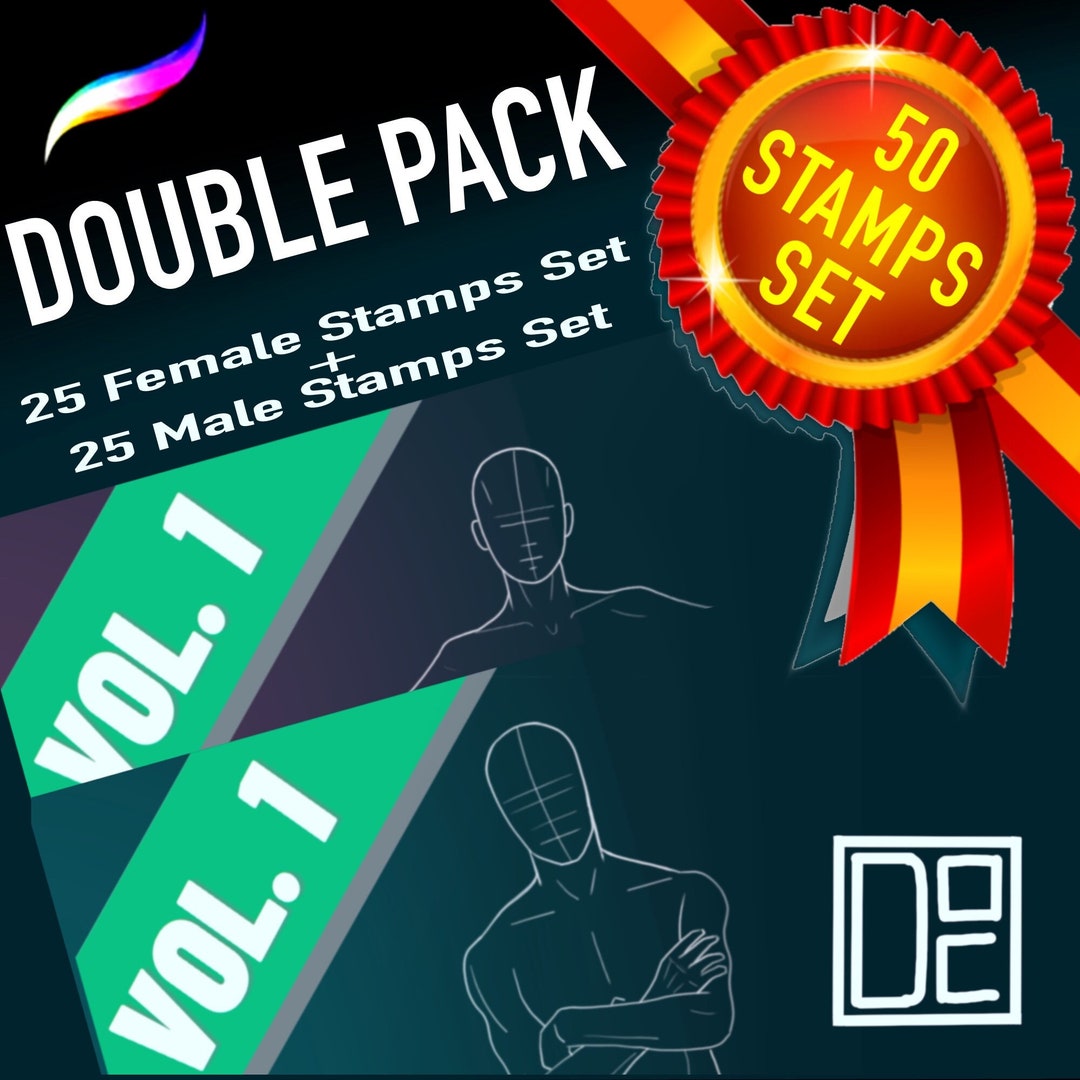 Procreate Body Reference Stamps: Female & Male Poses (digital Download ...