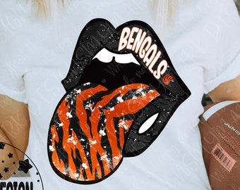 Bengals Lips PNG | Cincinnati Football Fan Art (Digital Download)