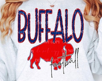 Fútbol de Buffalo: textura de punto grueso / Fútbol de Buffalo con lentejuelas / Descarga instantánea / Bills