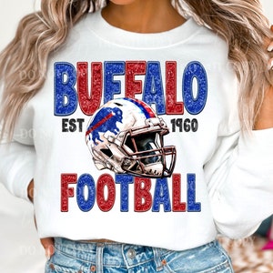 Buffalo Football Faux Sequin Faux Embroidery | Buffalo | Football | Instant Download | Bills | PNG