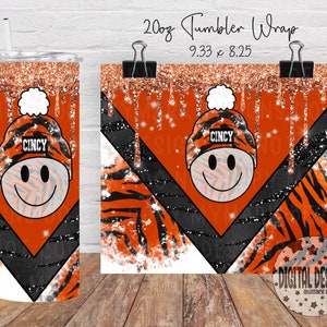 Cincy Beanie 20oz Tumbler Wrap | Instant Download | Png | 513 Football | Bengals | Cincinnati Football