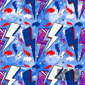 Buffalo Retro Bolts | Seamless | Digital Paper | Football | Instant Download | Bills | Buffalo Football