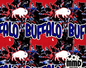 Buffalo Graffiti | Seamless | Digital Paper | Football | Instant Download | Bills
