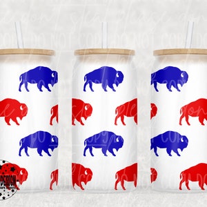 Classic Buffalos | 16oz Glass Can Wrap | PNG | Instant Download | Buffalo Football | Bills