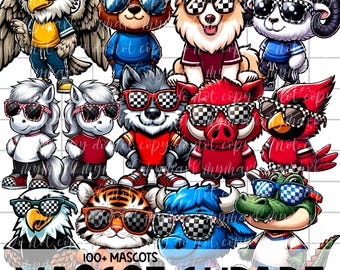 Checker Preppy Mascot Clipart Bundle | 100+ Mascots (Instant Download)