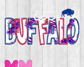 Let’s Go Buffalo : Faux Embroidery | Buffal o Football | Instant Download | Bills
