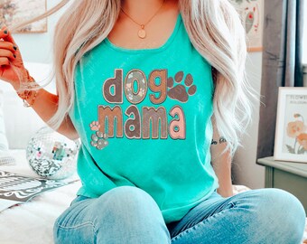 Sudadera con bordado falso de mamá perrita PNG / Descarga instantánea / Día de la Madre / Sublimación / DTF