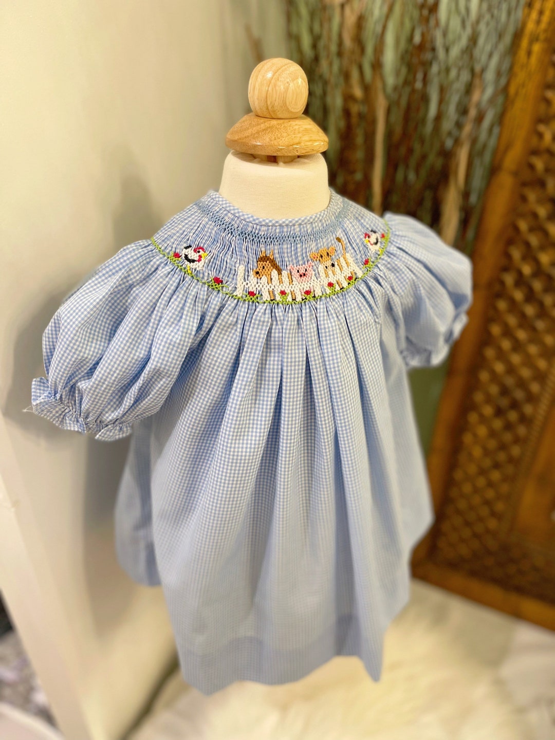 Baby Girls Hand-smocked Farm Bishop Dress/kid,toddler Girl Dress/girl ...