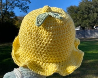 Crochet Lemon Bucket Hat