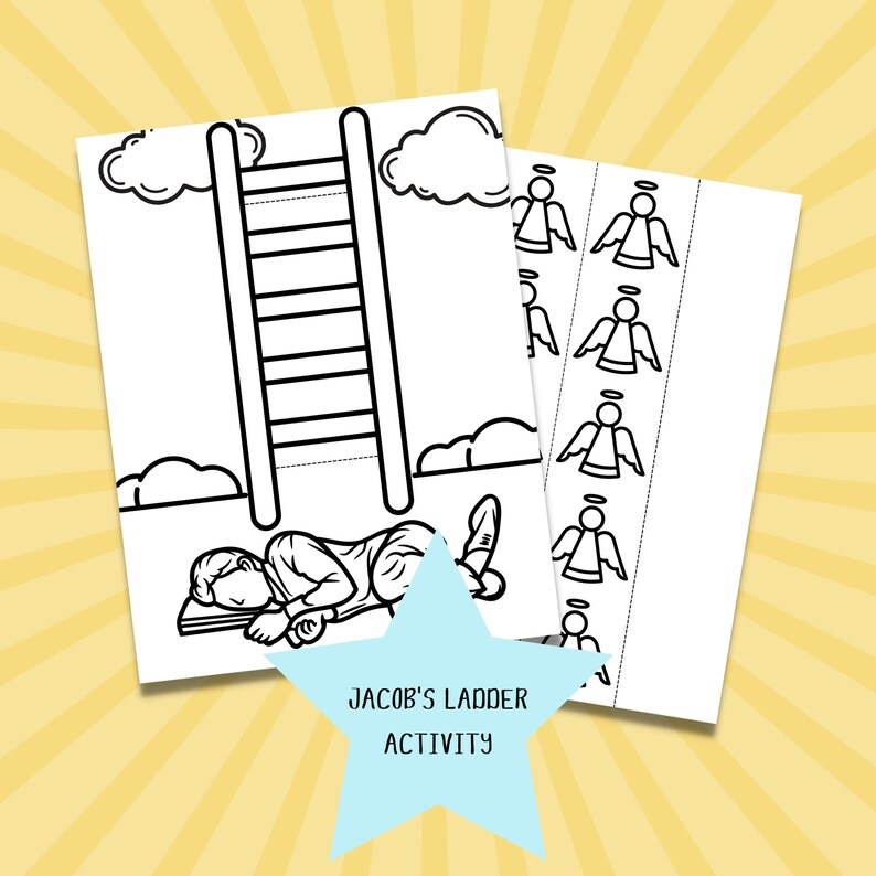 Jacob's Ladder Activity, Sunday School Craft, Bible Lesson for Kids