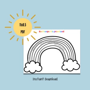 Gods Promise Coloring Page, Kids Bible Lesson, Sunday School Printable ...