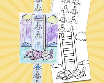 Jakobsleiter Aktivität, Sonntagsschulhandwerk, Bibelstunde für Kinder, Kinderbibelausmalung, Sonntagsschule zum Ausdrucken, Bibelstudium für Kinder